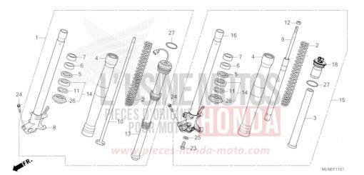 FRONT FORK (2) CRF1100D3S de 2025